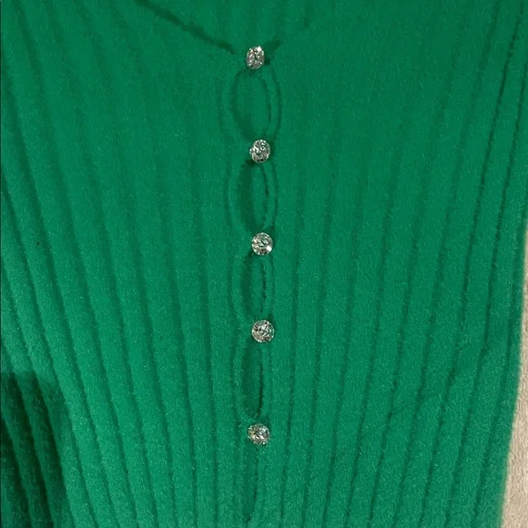 Cotton Candy Emerald Button-Down Ribbed Top - Picture 3 of 3